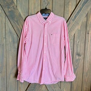 Crown & Ivy Men's Pink Checkered Casual Shirt